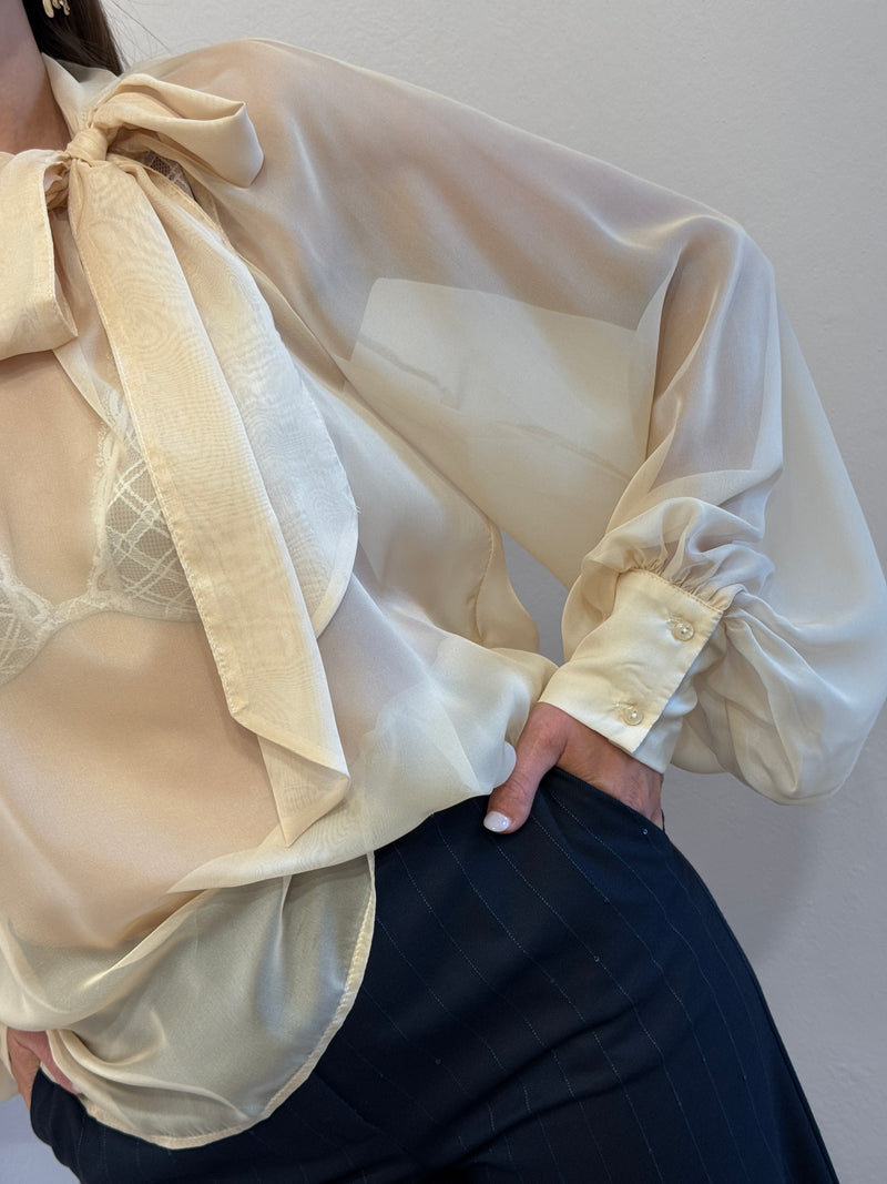 Camicia fiocco avorio Kontatto