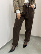 Pantalone in velluto marrone