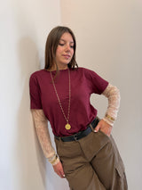 Maglia pizzo color Prugna Susy mix