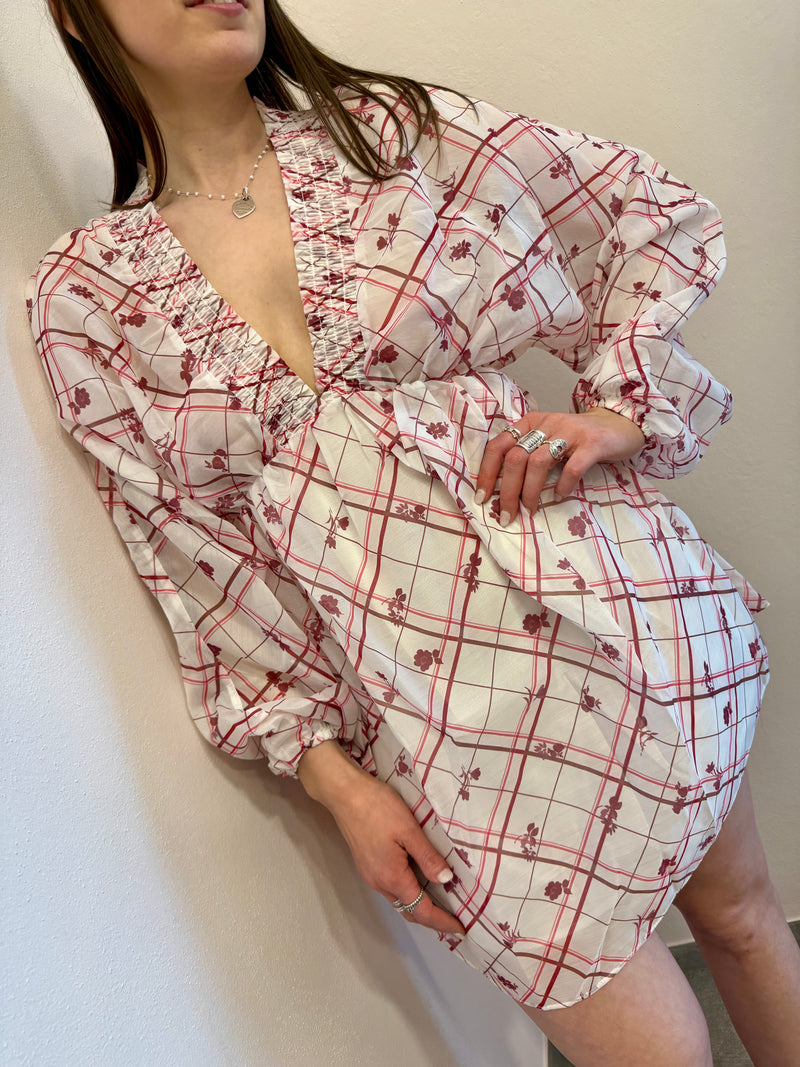 Abito Burgundy check Glamorous