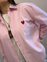 Camicia love rosa pastello