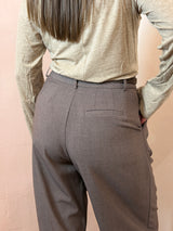Pantalone sartoriale a gamba ampia , Grigio tortora - Lumina