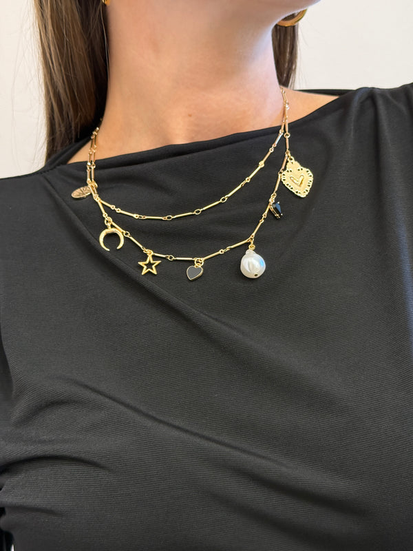 Collana doppia con charms Susy mix