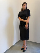 Abito kimono nero con gioiello Susy Mix