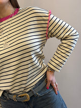Maglia a righe con bordo in contrasto Kontatto