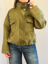 Giacca in Suede Oliva , Tensione in