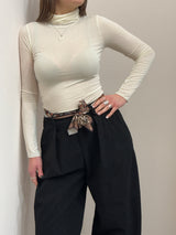Maglia collo alto misto cashmere bianco latte