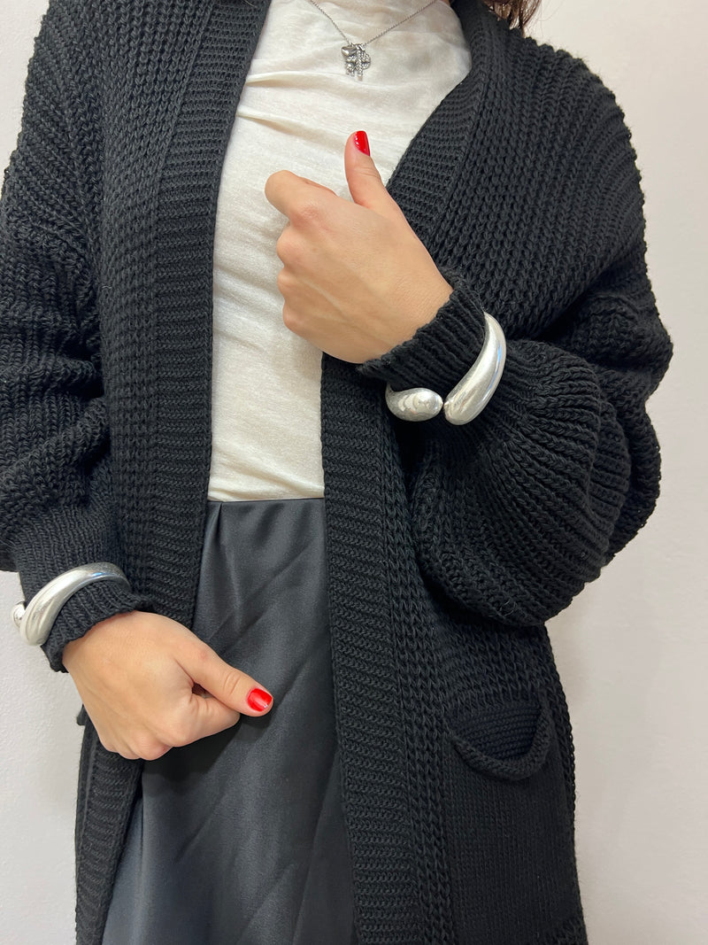 Cardigan lungo nero