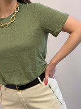 T-shirt in lino, color khaki - Art love