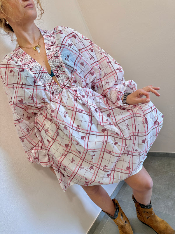 Abito Burgundy check Glamorous