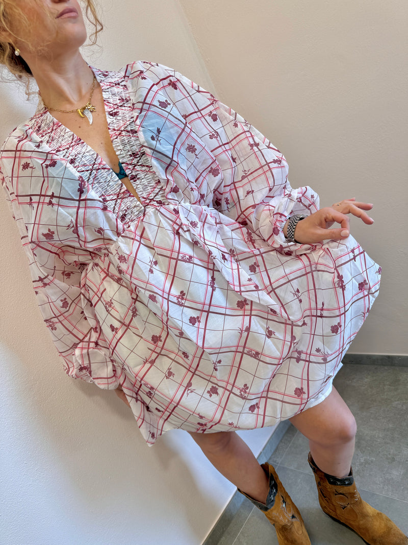 Abito Burgundy check Glamorous